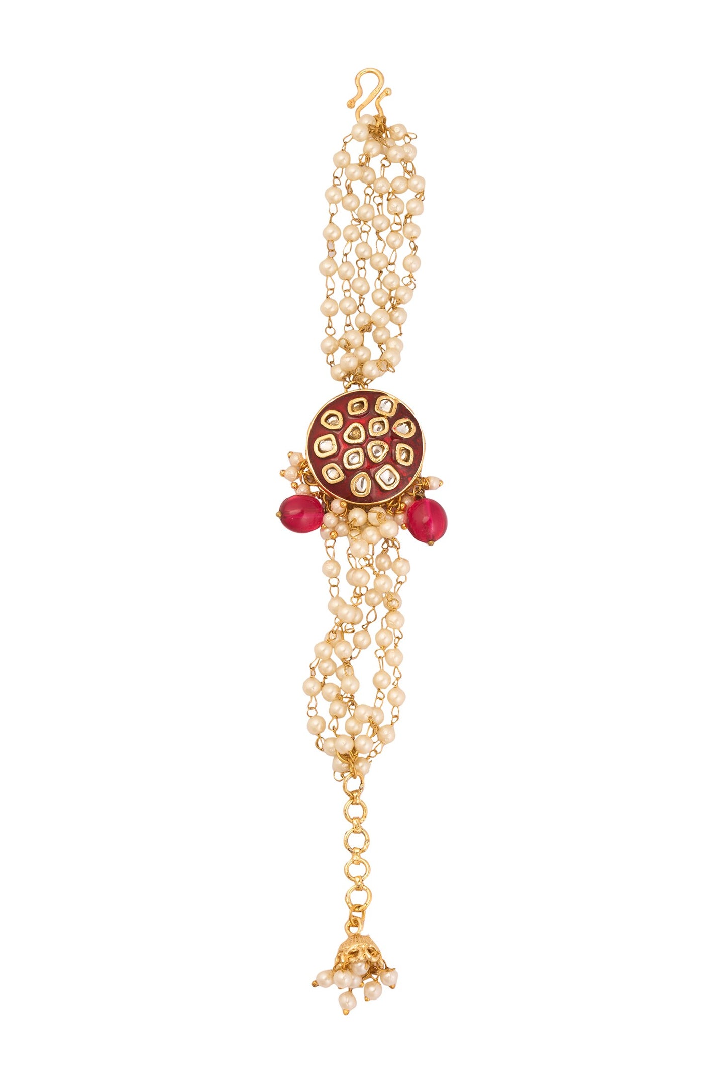 Gold Meenakari Pearl Embellished Bracelet 