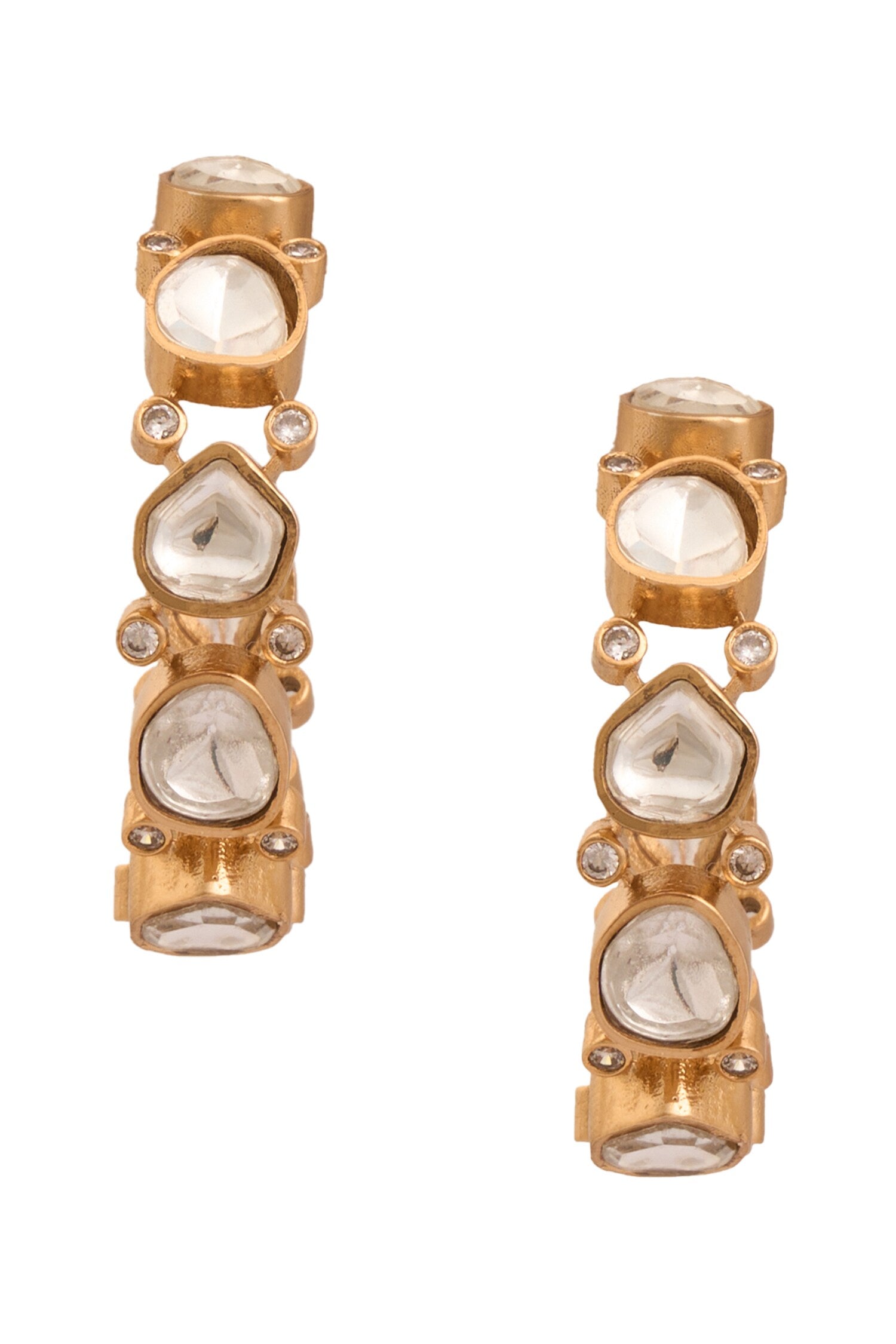 Kundan Stone Embellished Hoops 
