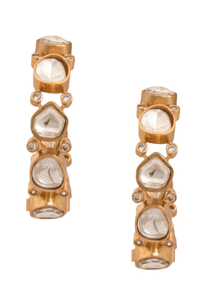Kundan Stone Embellished Hoops 