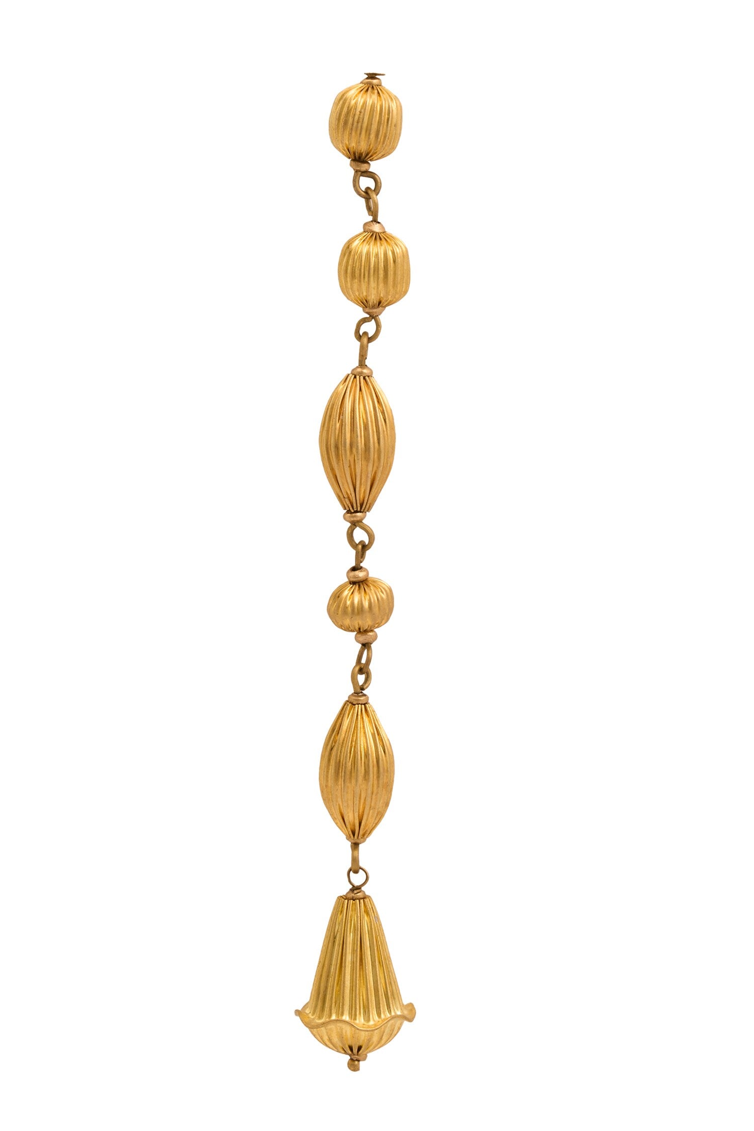 Gold Carved Long Earrings 