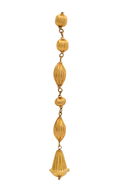 Gold Carved Long Earrings 