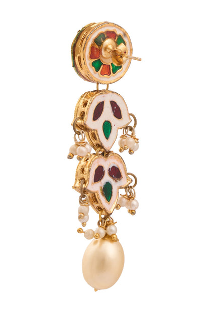 Natural Stone & Pearl Drop Earrings 