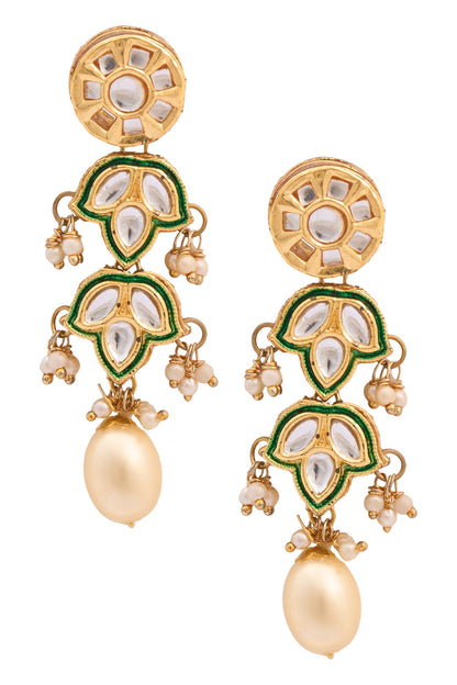 Natural Stone & Pearl Drop Earrings 