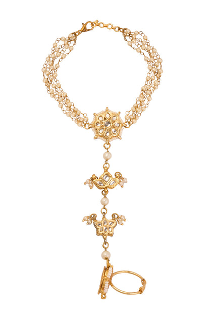 Natural Stone Pearl Haathphool 