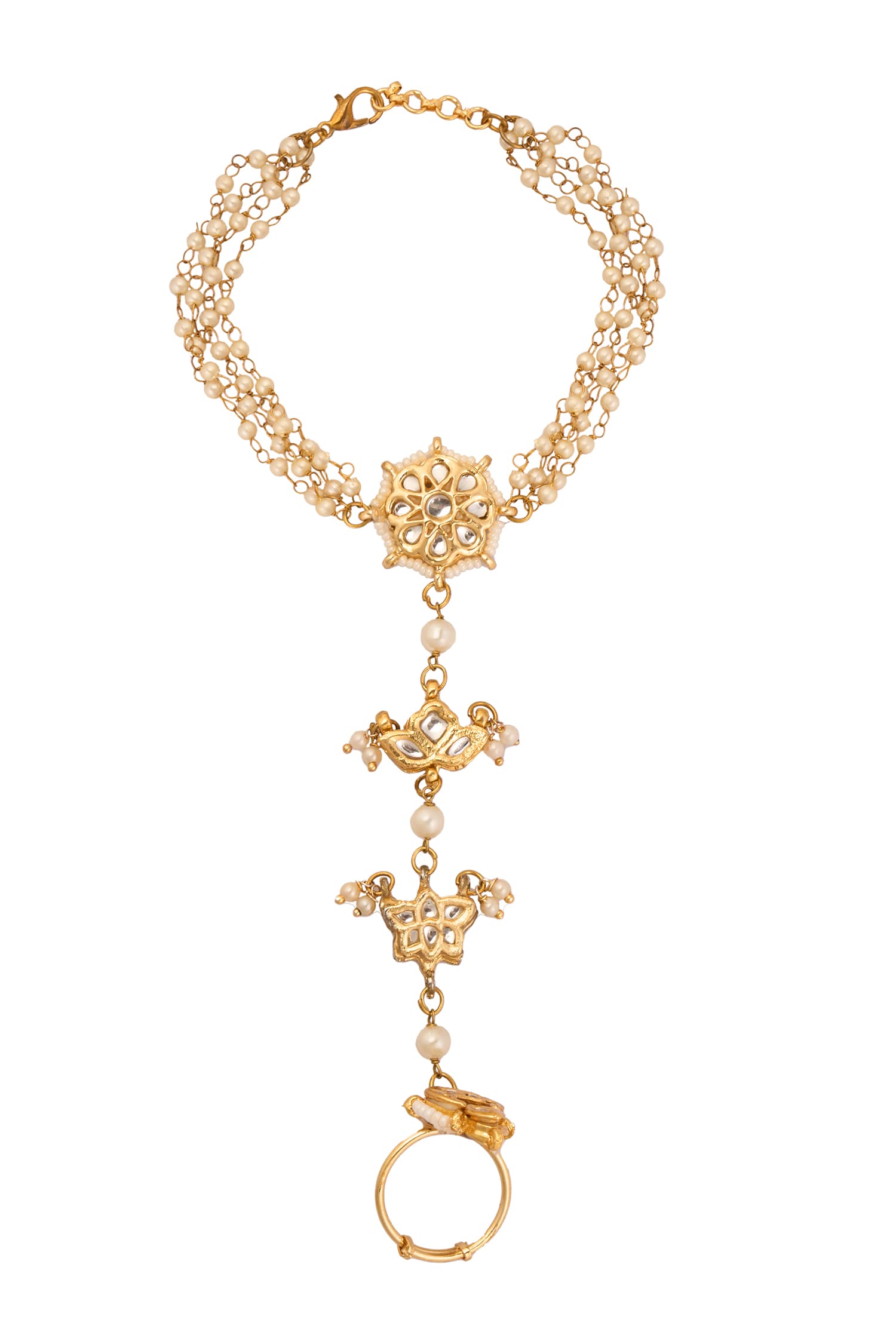 Natural Stone Pearl Haathphool 