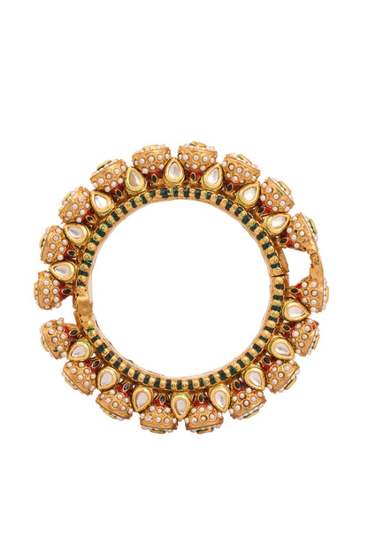 Natural Stone & Pearl Embellished Bangle 