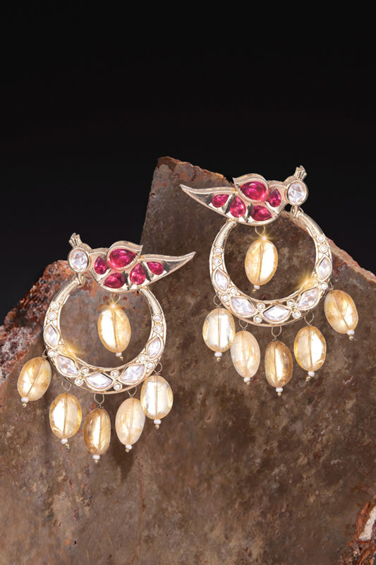 Gold Bird Charm Chandbalis 