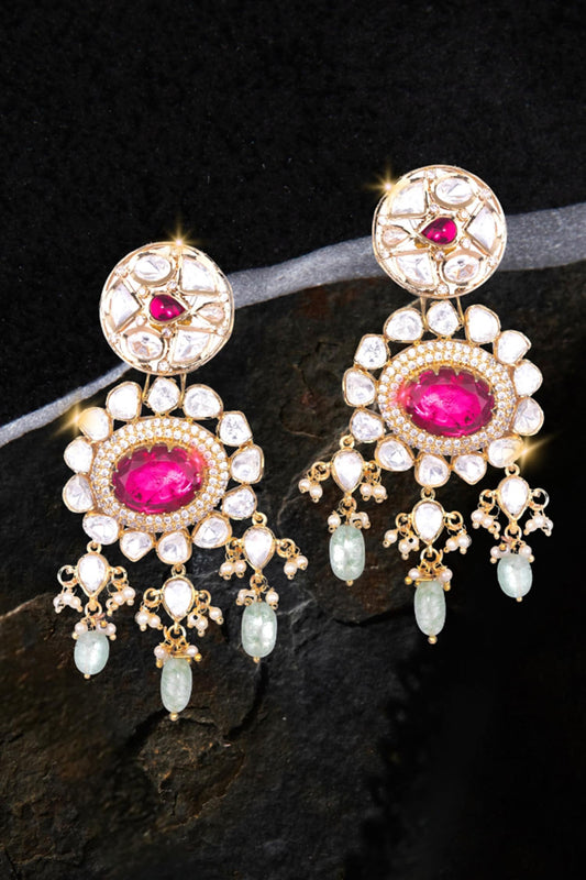 Blossom Jaal Gold Danglers 