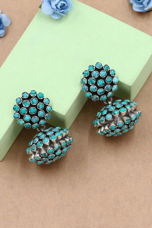 Turquoise Stone Studded Earrings 
