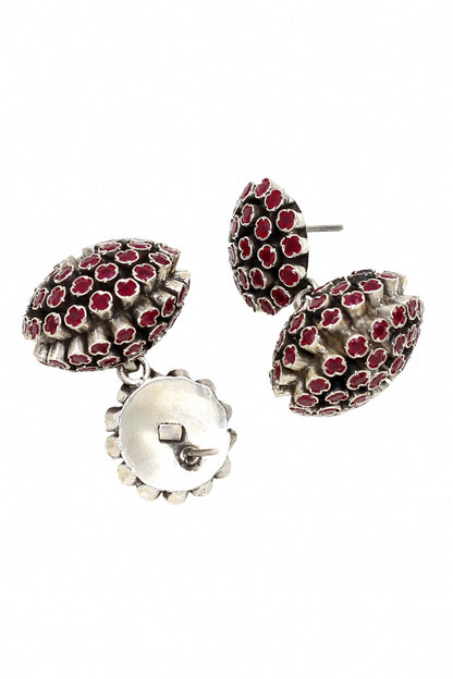 Red Hydro Stone Studded Earrings 