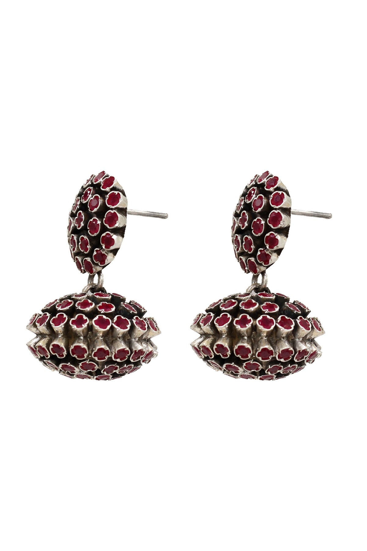 Red Hydro Stone Studded Earrings 
