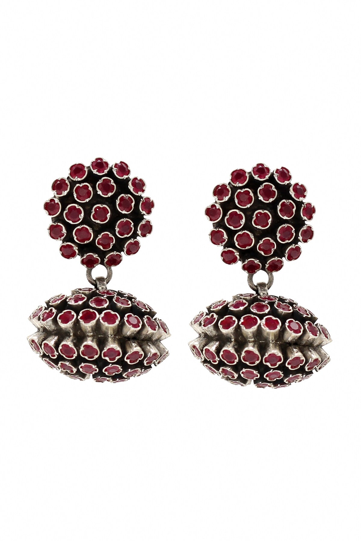 Red Hydro Stone Studded Earrings 