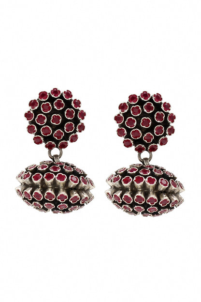 Red Hydro Stone Studded Earrings 