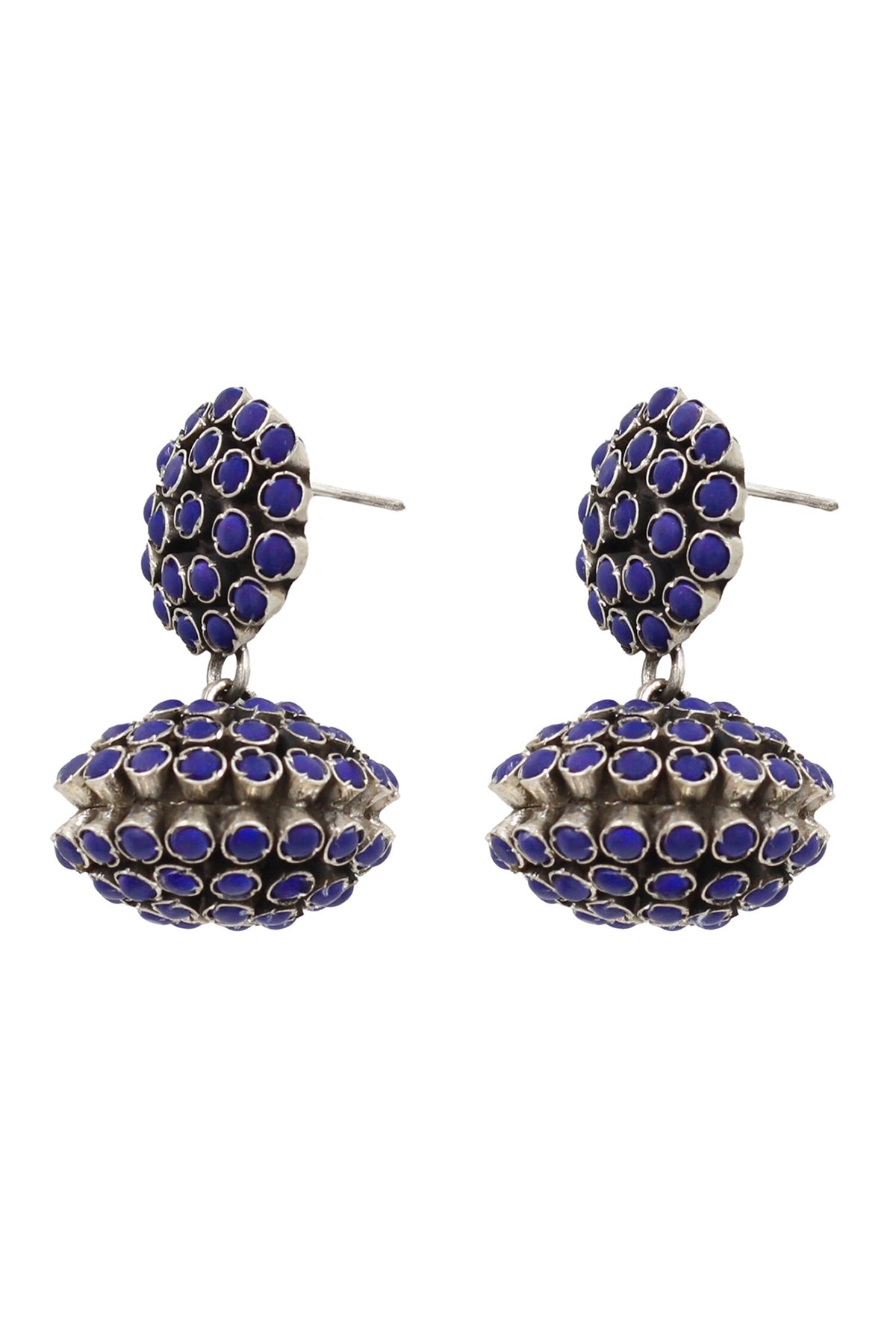 Lapis Stone Cluster Earrings 