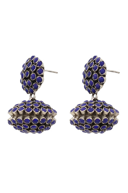 Lapis Stone Cluster Earrings 