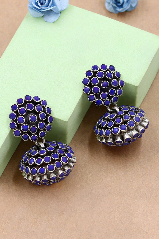 Lapis Stone Cluster Earrings 
