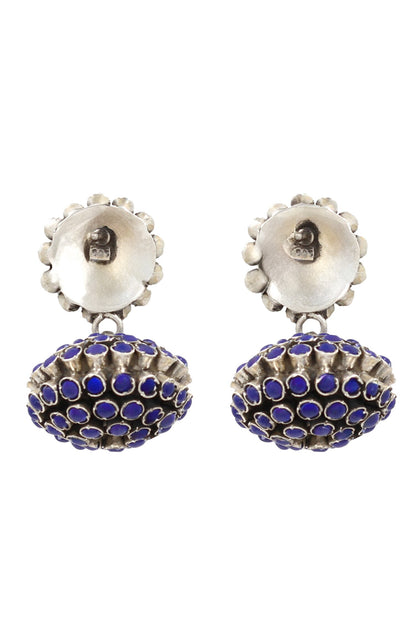Lapis Stone Cluster Earrings 