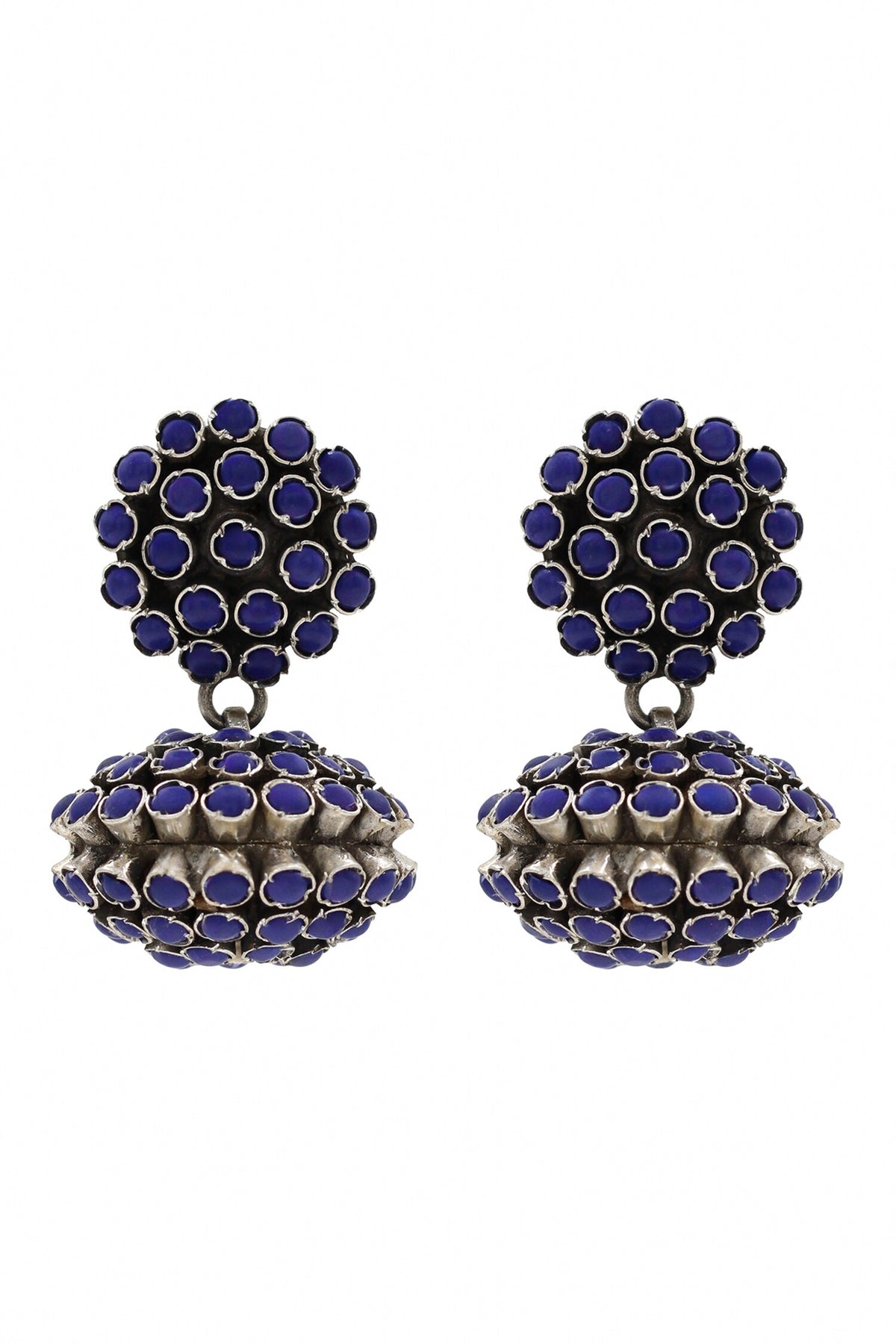 Lapis Stone Cluster Earrings 