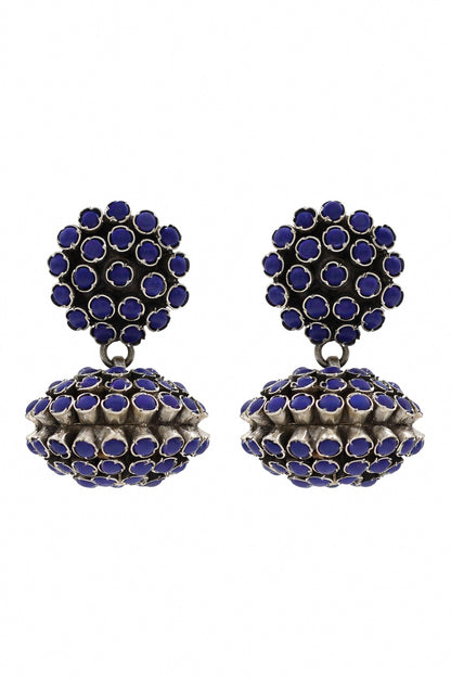 Lapis Stone Cluster Earrings 