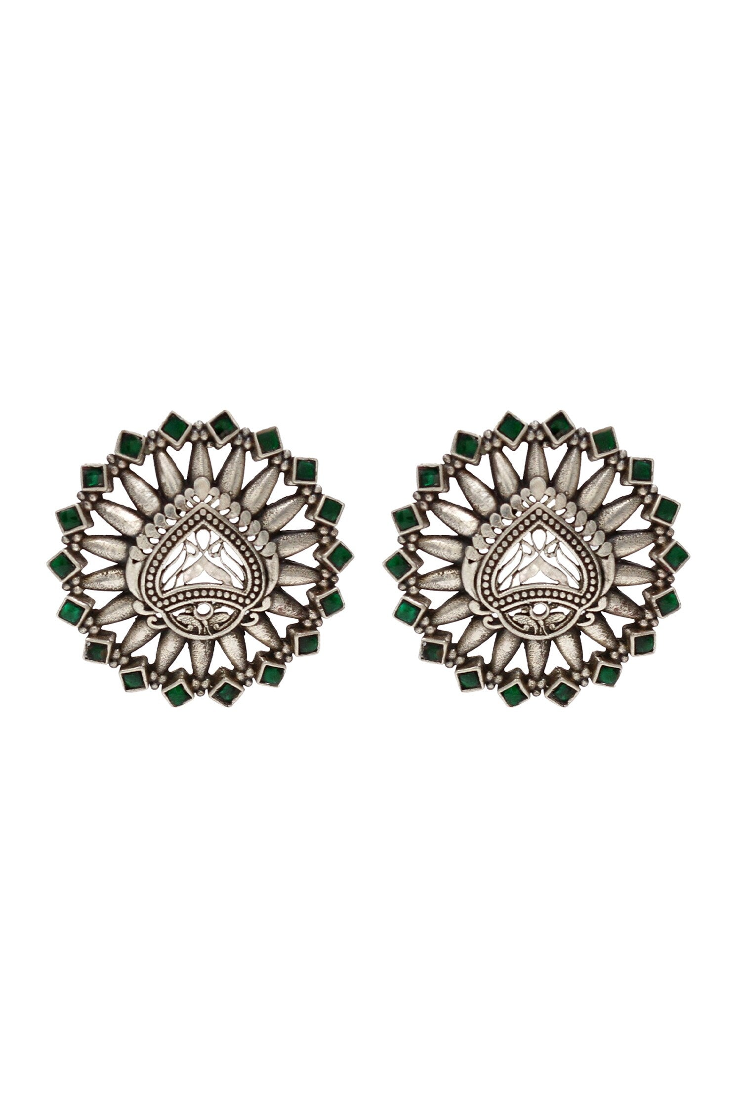 Hydro Stone Cutwork Stud Earrings 