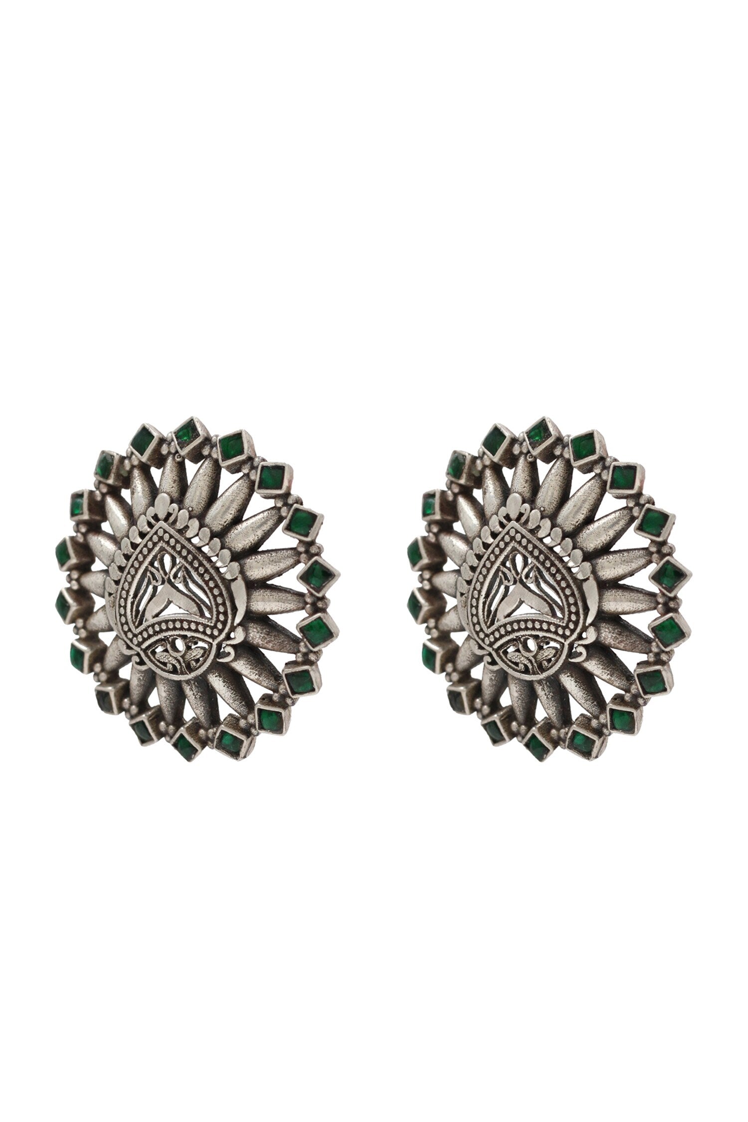 Hydro Stone Cutwork Stud Earrings 