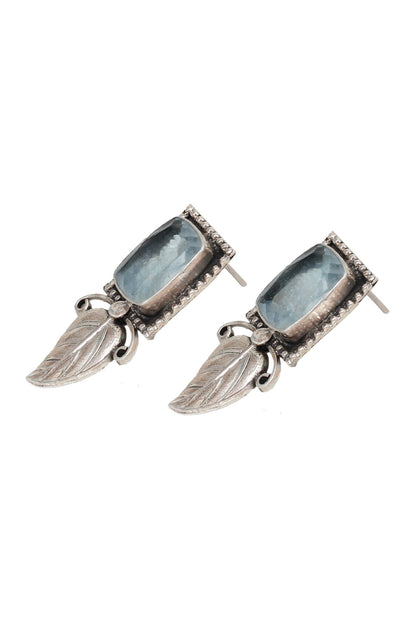 Hydro Stone Leaf Design Earrings 