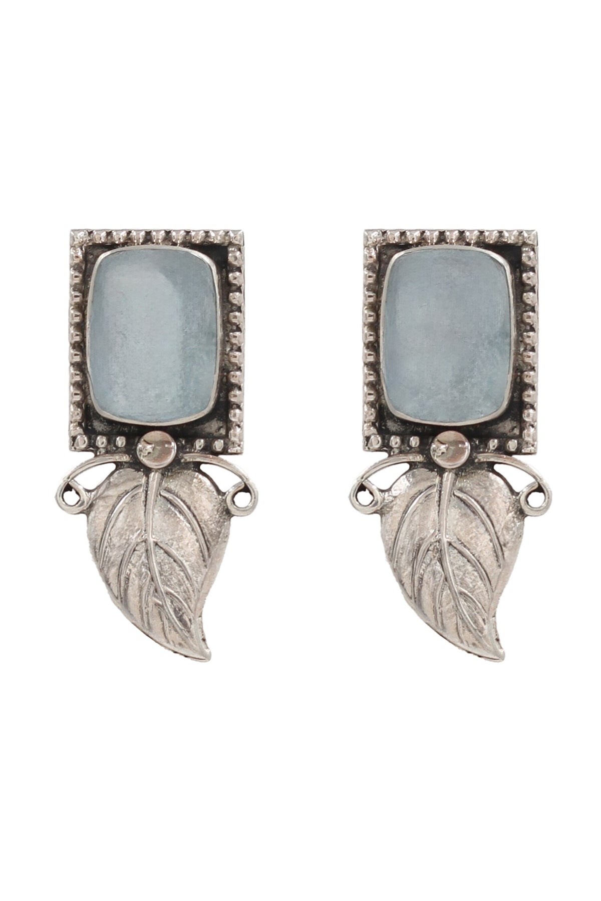 Hydro Stone Leaf Design Earrings 