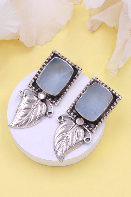 Hydro Stone Leaf Design Earrings 