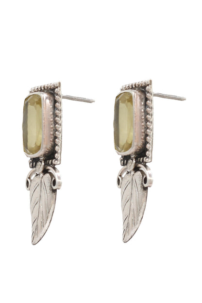 Leaf Pattern Hydro Stone Earrings 