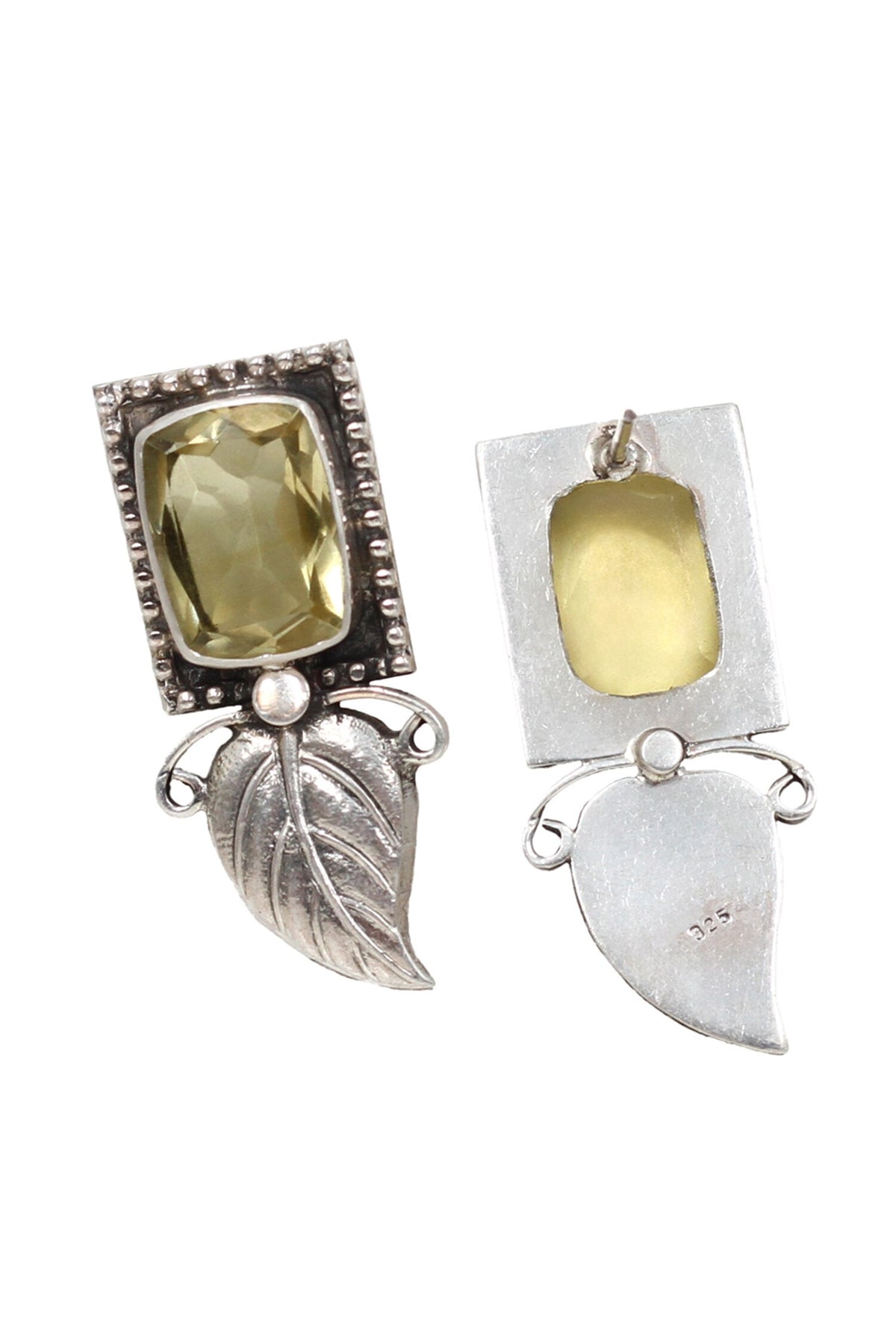 Leaf Pattern Hydro Stone Earrings 