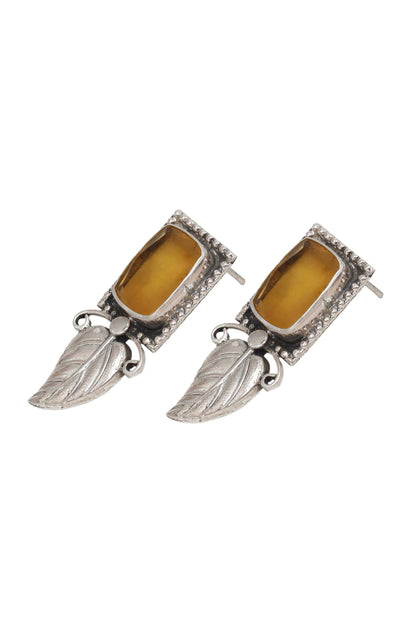 Hydro Stone Leaf Pattern Earrings 