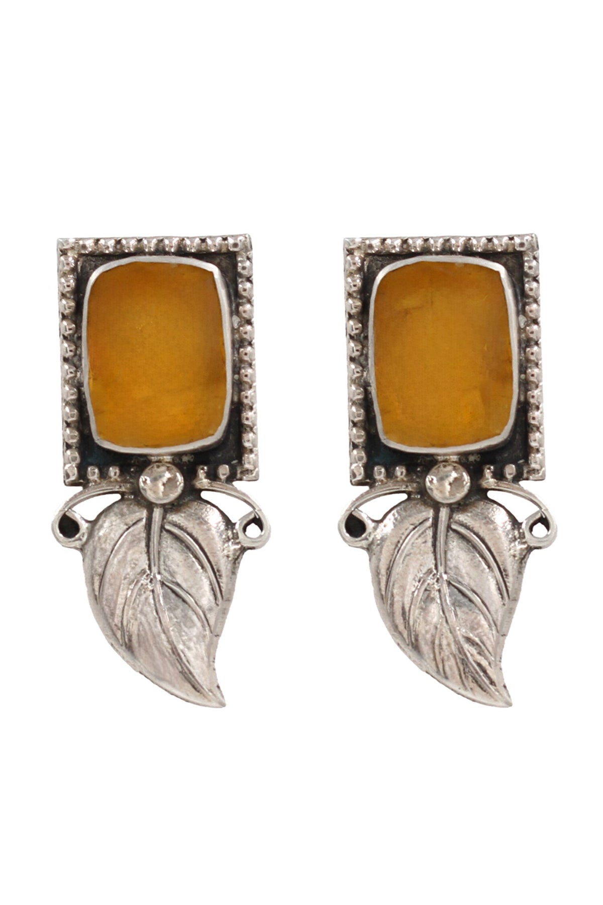 Hydro Stone Leaf Pattern Earrings 