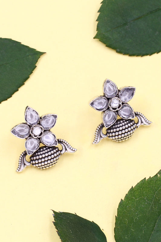 Floral Kundan Embellished Earrings 