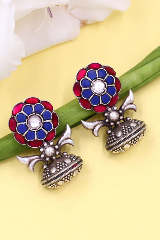 Floral Hydro Stone Drop Earrings 