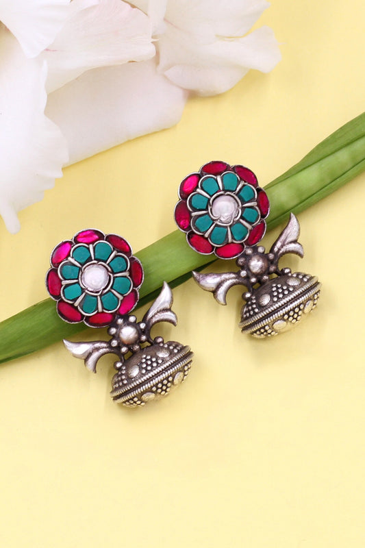 Floral Hydro Stone Drop Earrings 