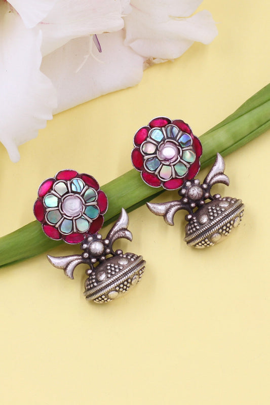 Floral Hydro Stone Drop Earrings 