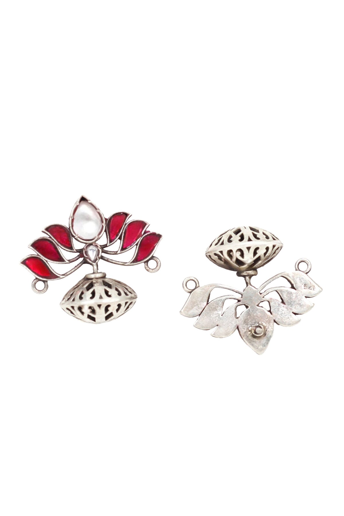 Lotus Shaped Kundan Earrings 