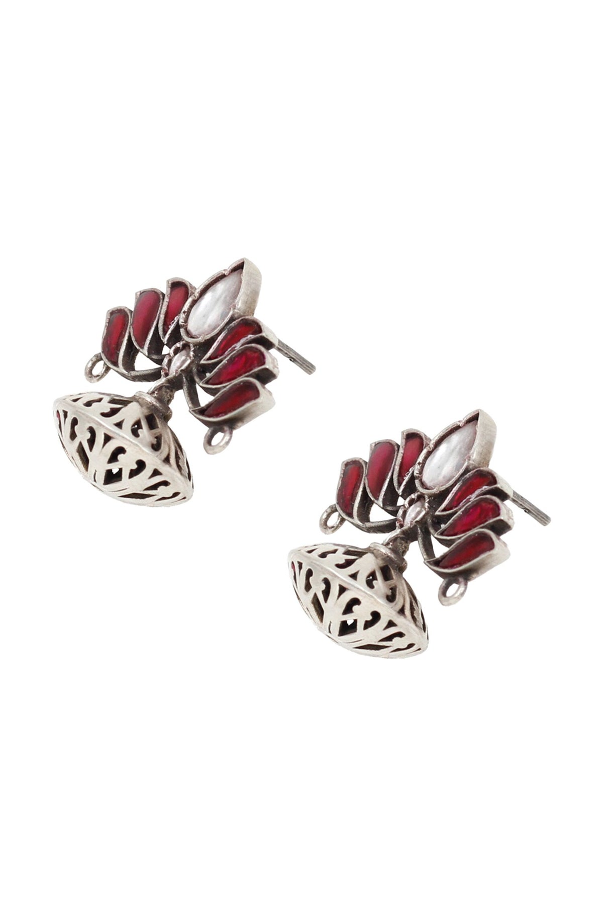 Lotus Shaped Kundan Earrings 