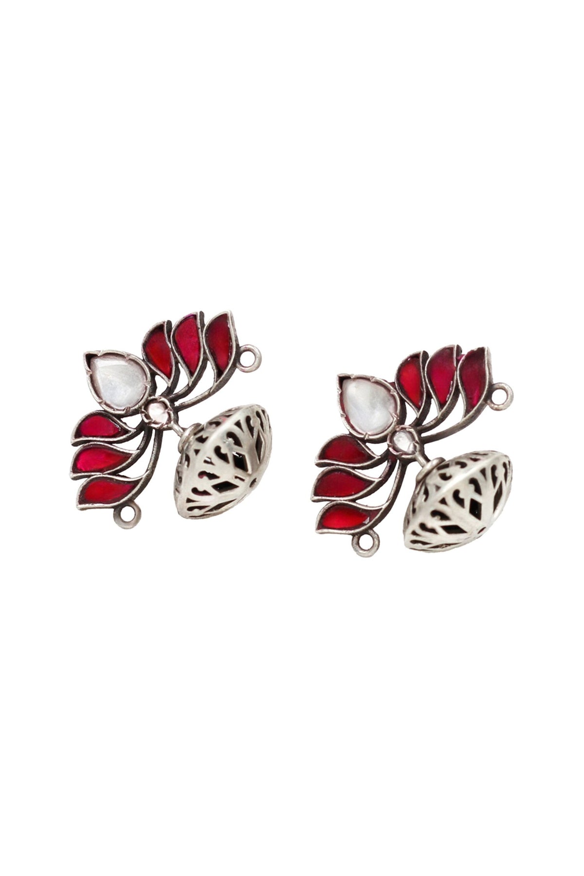 Lotus Shaped Kundan Earrings 