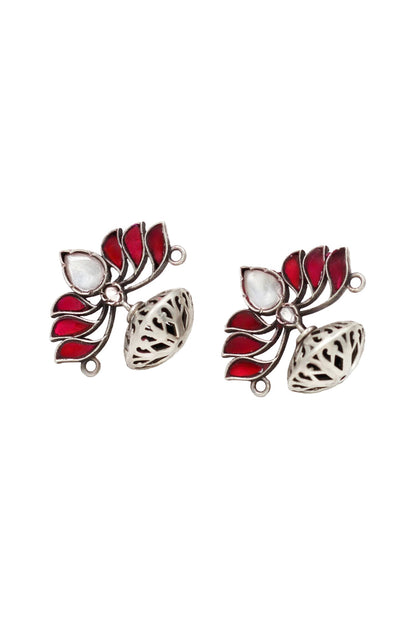 Lotus Shaped Kundan Earrings 