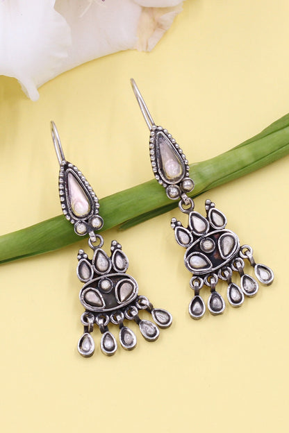 Hydro Stone Silver Danglers 