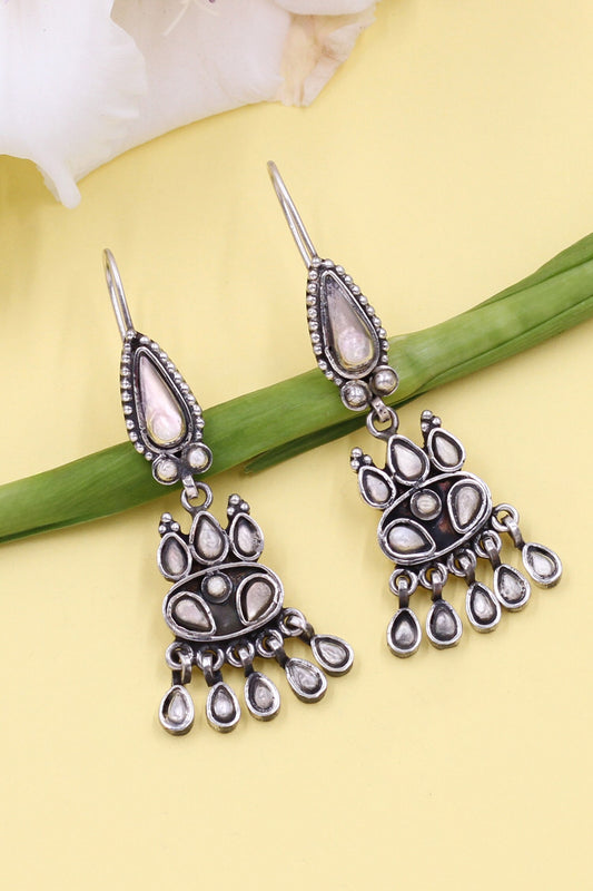 Hydro Stone Silver Danglers 