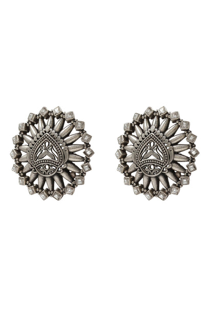 Hydro Stone Silver Stud Earrings 