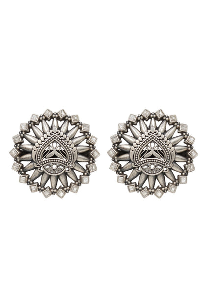 Hydro Stone Silver Stud Earrings 