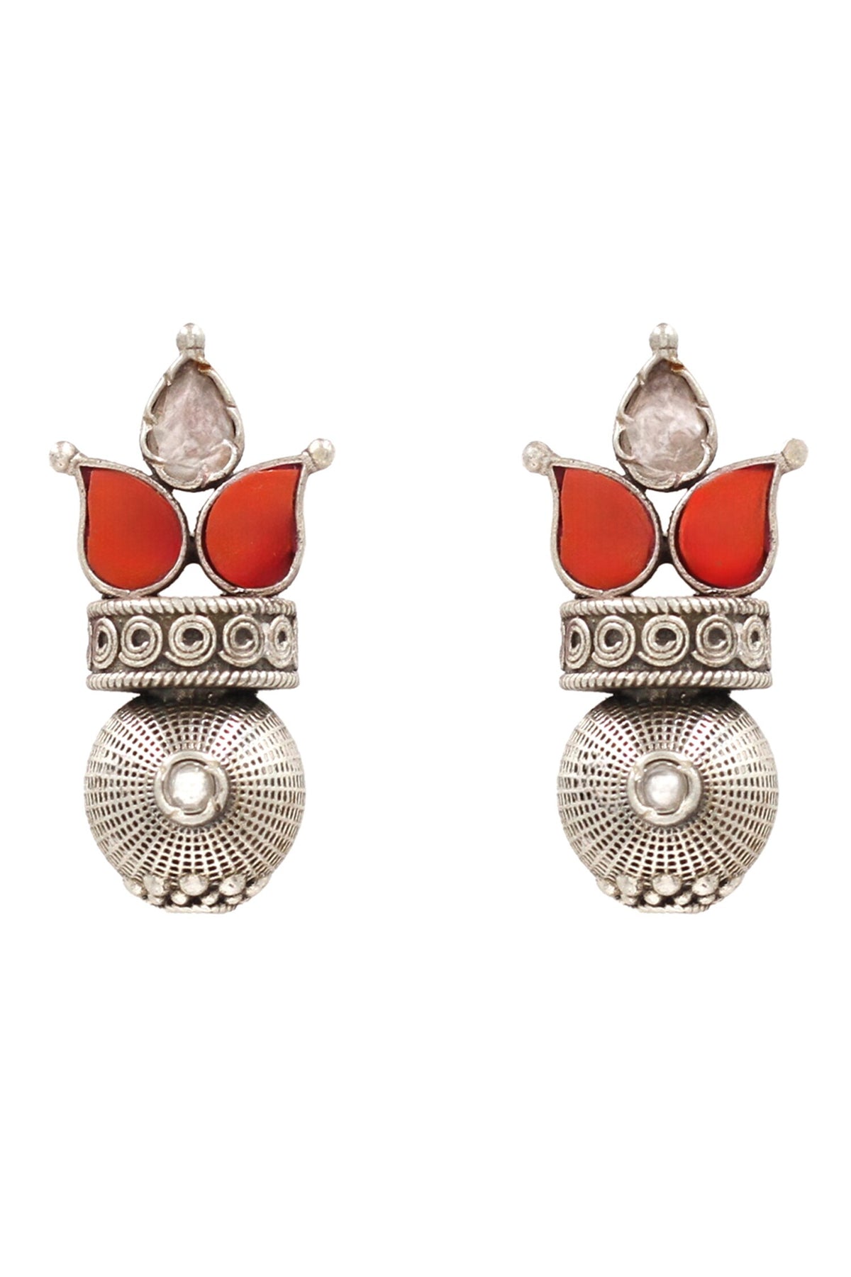Red Hydro Stone Designer Earrings 