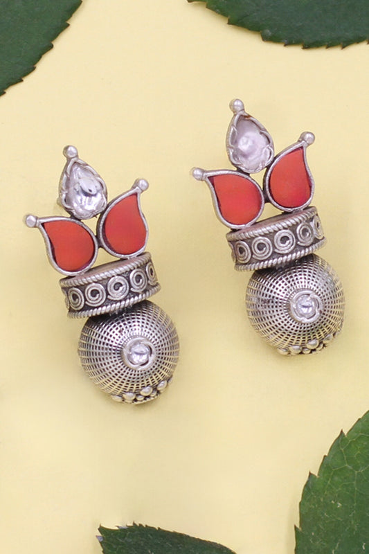Red Hydro Stone Designer Earrings 