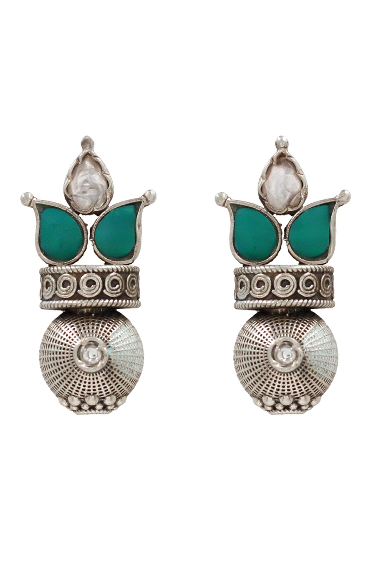 Paisley Hydro Stone Studded Earrings 
