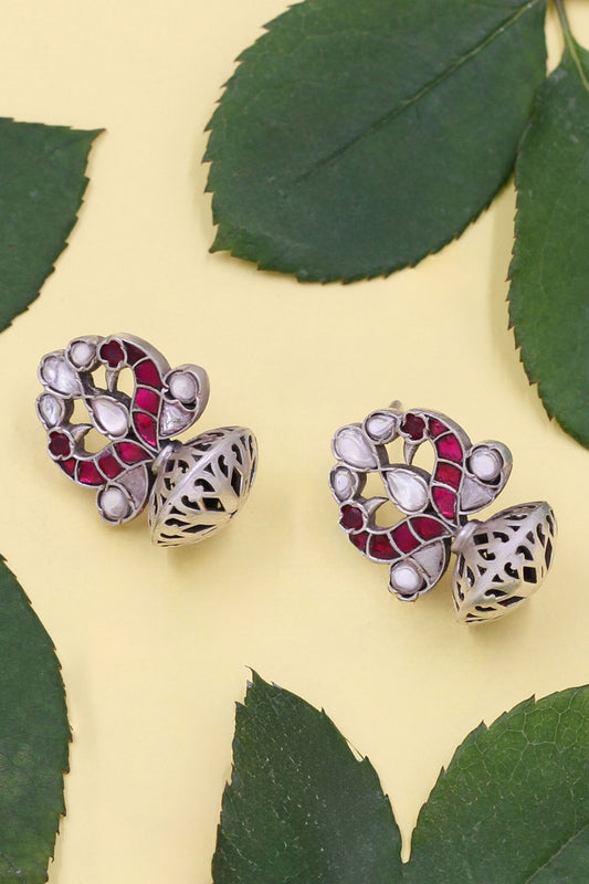 Pink Hydro Stone Embellished Earrings 