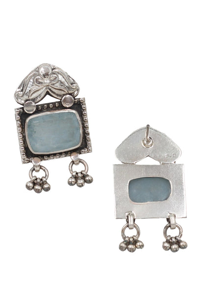 Floral Geometric Quartz Earrings 