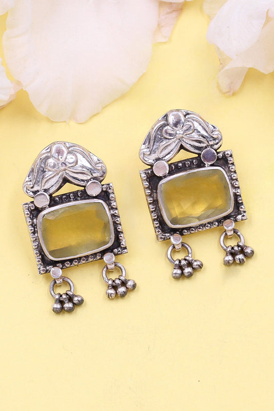 Floral Ghunghroo Quartz Earrings 
